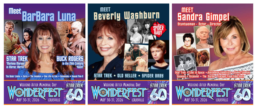 Wonderfest 2026 guests - Barbara Luna, Beverly Washburn, Sandra Gimpel